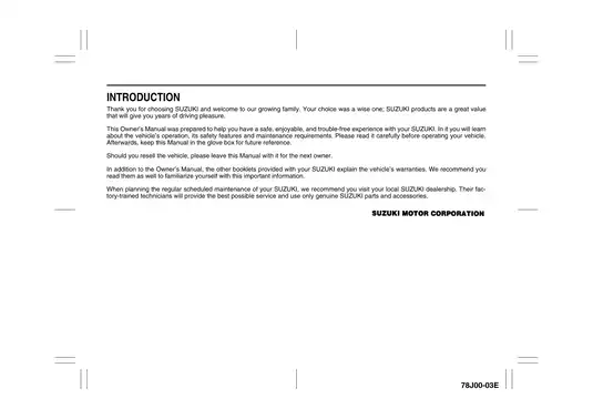 Suzuki 2007-2009 Suzuki XL7 owner´s manual manual preview page 4 - thumbnail