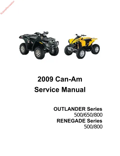 Preview: 2009 Can-Am Outlander & Renegade 500/650/800 Service Manual (P/N 219 100 273)