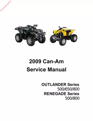 2009 Can-Am Renegade 500/650/800, Outlander 500/650/800 service manual Preview image 1