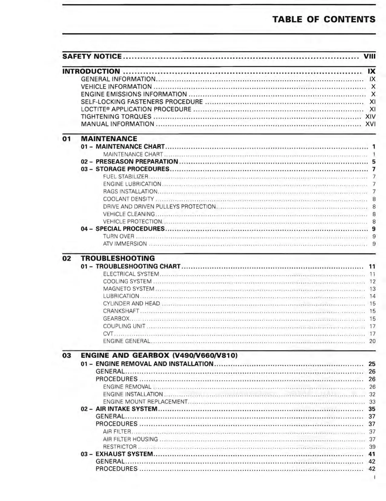 2007-2010 Can-Am Outlander & Renegade Series ATV Service Manual Preview image 2