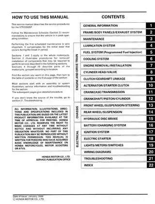 Honda VTR1000SP Service Manual - Comprehensive Maintenance Guide Preview image 2