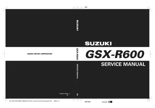 2008-2009 Suzuki GSX-R600 service manual Preview image 1