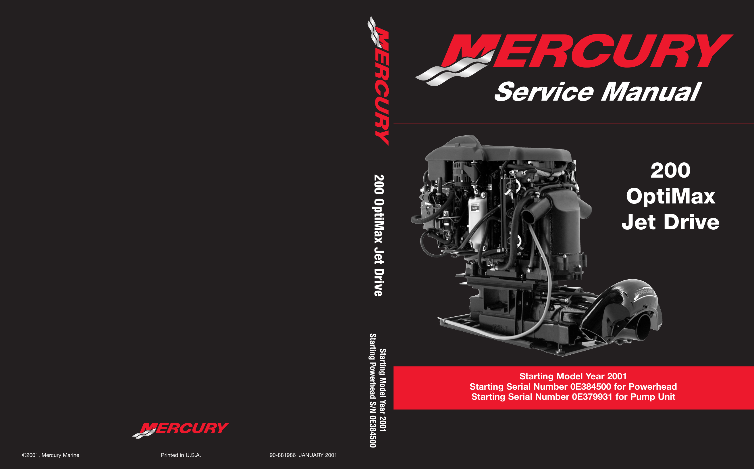 Mercury Mariner 200 hp Optimax Jet Drive manual Preview image 1