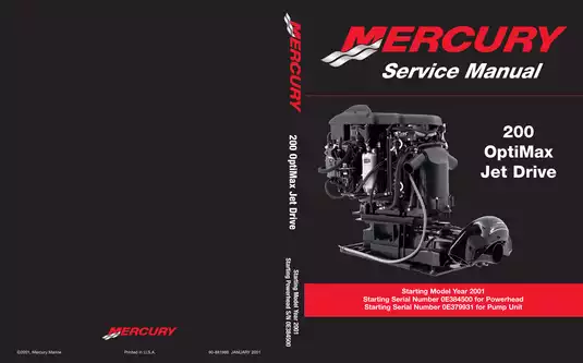 200 HP Mercury OptiMax Jet Drive Service Manual - Essential Guide for Mechanics