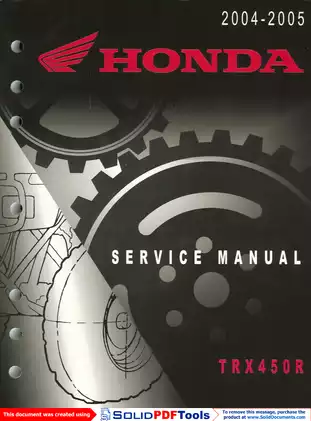 2004-2005 Honda TRX450R ATV service manual Preview image 1