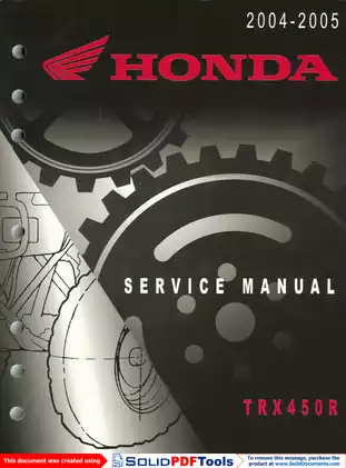 Honda TRX450R Service Manual (2004-2005)