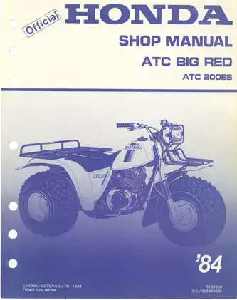 Comprehensive Honda ATC200ES Shop Manual - Repair and Maintenance Guide Preview image 1