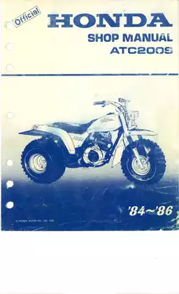 Comprehensive Shop Manual for Honda ATC200S (1985) Preview image 1