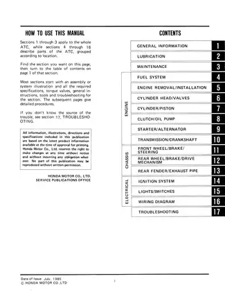 1984-1986 Honda ATC200S shop manual Preview image 4