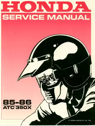 1985-1986 Honda ATC350X service manual Preview image 1