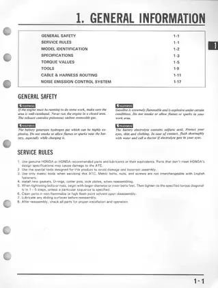 1985-1987 Honda ATC250ES service manual Preview image 5