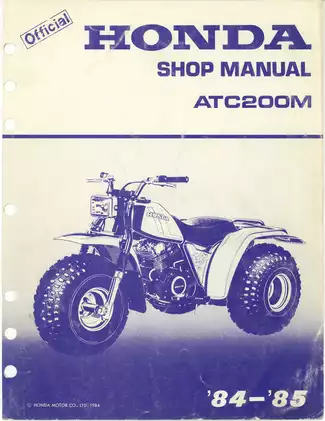 Comprehensive Shop Manual for Honda ATC200M (1984)