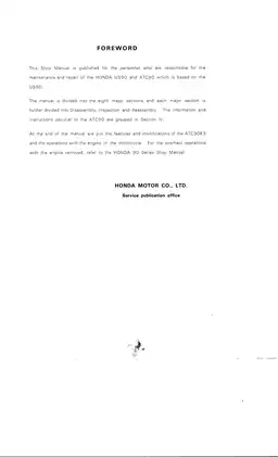 Honda ATC90 Shop Manual - Comprehensive Repair and Maintenance Guide Preview image 4