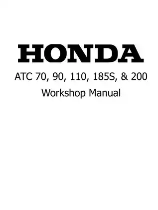 Comprehensive Honda ATC 70, 90, 110 Workshop Manual