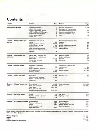 Honda ATC 70, ATC 90, ATC 110, ATC 185S, ATC 200 workshop manual Preview image 3