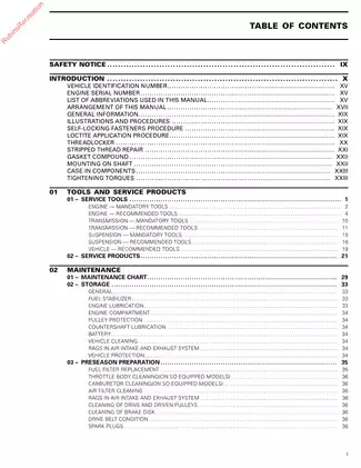 2004 Bombardier REV Series, GSX,  MX Z , Summit Ski-Doo service manual Preview image 2