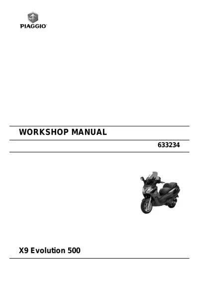 Preview: 2005 Piaggio X9 Evolution 500 Workshop Manual (P/N 633234)