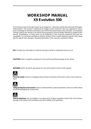 Piaggio X9 Evo Evolution 500 workshop manual Preview image 3