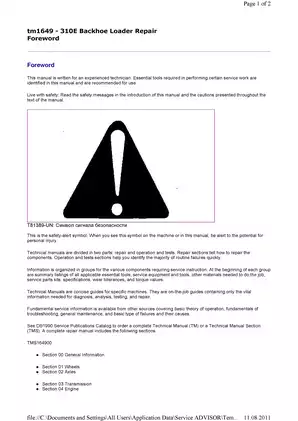 Comprehensive Repair Manual for John Deere 310E Backhoe Loader Preview image 3