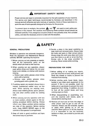 Komatsu PC05-6, PC07-1, PC10-6, PC15-2 excavator shop manual Preview image 5