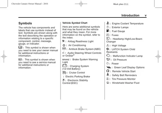 2010-2011 Chevrolet Camaro owner manual Preview image 5