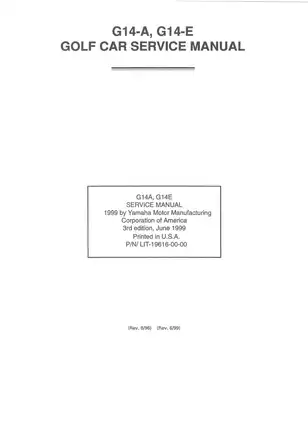 1996-2002 Yamaha G11, G14,G16, G19, G20 Ultima Golf Car service manual Preview image 4