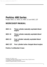 Perkins 400 Series 403C-11, 403C-15, 404C-22, 404C-22T Diesel Engine Workshop Manual (P/N TPD 1458E) – preview page 1