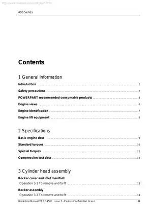 Comprehensive Perkins 400 Series Workshop Manual - Models 403C-11, 403C-15, 404C-22, 404C-22T Preview image 3