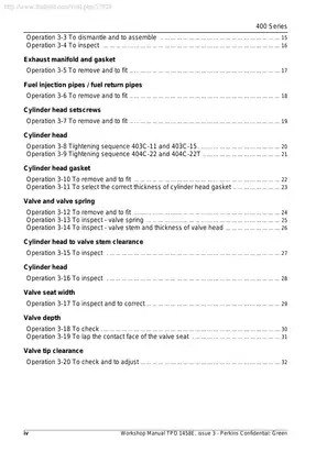 Comprehensive Perkins 400 Series Workshop Manual - Models 403C-11, 403C-15, 404C-22, 404C-22T Preview image 4