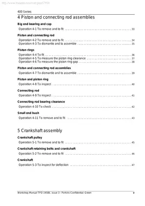 Comprehensive Perkins 400 Series Workshop Manual - Models 403C-11, 403C-15, 404C-22, 404C-22T Preview image 5