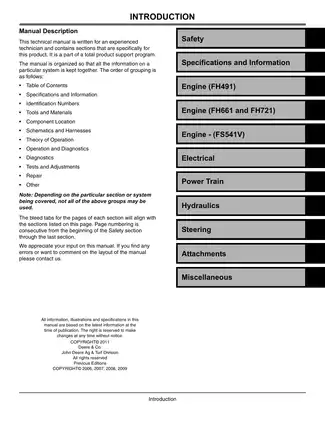 2006-2015 John Deere X300, X304, X320, X324, X340, X360, X300 series technical manual Preview image 3