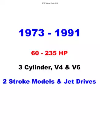 1973-1991 Johnson Evinrude 60hp-235hp, V4, V6, 3 cyl, 2-stroke models + Jet Drives  service manual Preview image 1