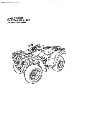 Honda TRX350FE FourTrax 350 4x4 ES Owner’s Manual (2002) Preview image 3