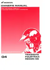 Honda TRX250TE FourTrax Recon ES 2003–2004 Owner's Manual (P/N DPR8EA-9) – preview page 1