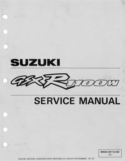 Preview: 1992–1996 Suzuki GSX-R1100W Service Manual (P/N 99500-39113-03E)