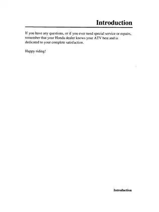 Honda TRX350ES FourTrax 350 ES ATV Owner's Manual - Comprehensive Guide Preview image 5
