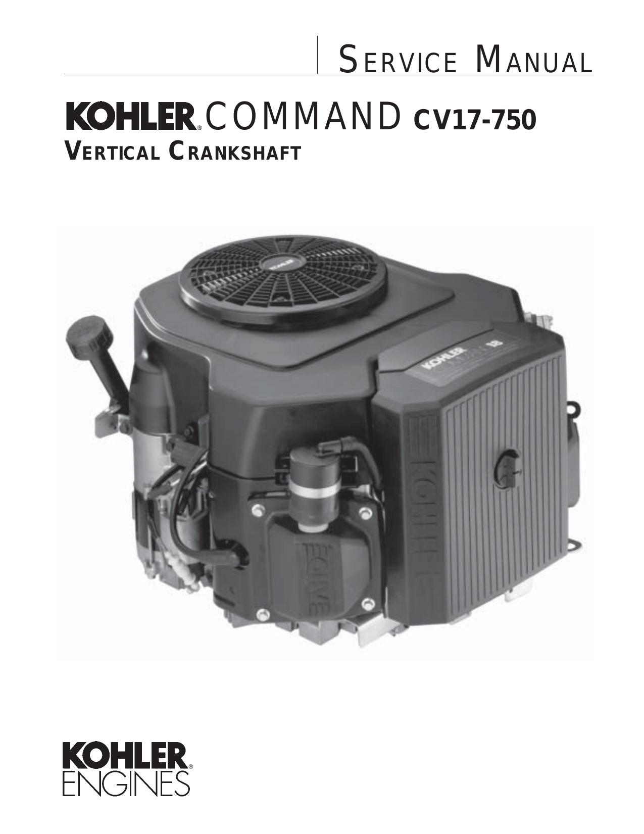 Kohler Command CV 17, CV 18, CV 20, CV 22, CV 23, CV 25, CV 26, CV 730, CV 740, CV 745, CV 750 vertical crankshaft service manual Preview image 1