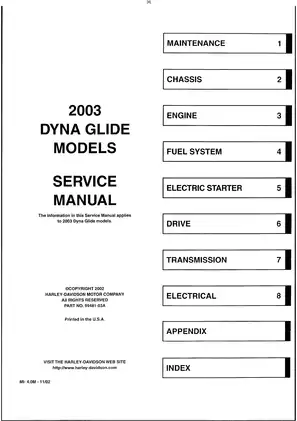 2003 Harley-Davidson Dyna Glide Service Manual Preview image 3