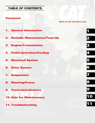 Preview: 2007 Arctic Cat ATV 250 DVX Service Manual