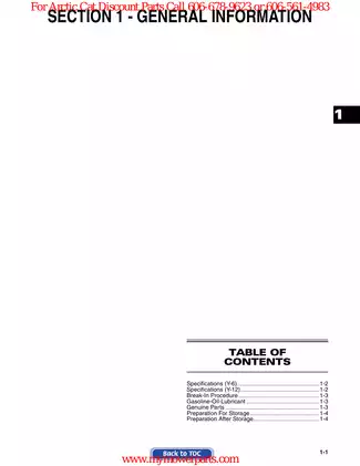 2006 Arctic Cat Y-6/Y-12 Youth ATV Service Manual Preview image 3
