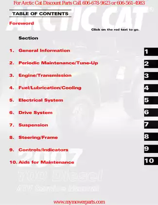 2007 Arctic Cat 700 Diesel ATV Service Manual Preview image 2