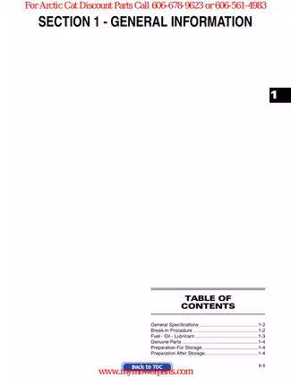 2007 Arctic Cat 700 Diesel ATV Service Manual Preview image 3