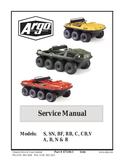 Preview: Argo Avenger, Conquest, Response, Bigfoot, Vanguard 1992–2006 Service Manual (P/N 673-04-1)