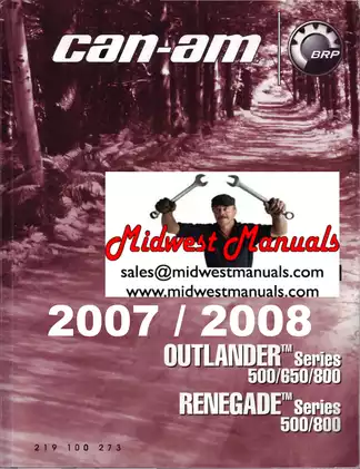 2008 Can-Am Outlander Series Repair Manual - Comprehensive Guide for ATVs