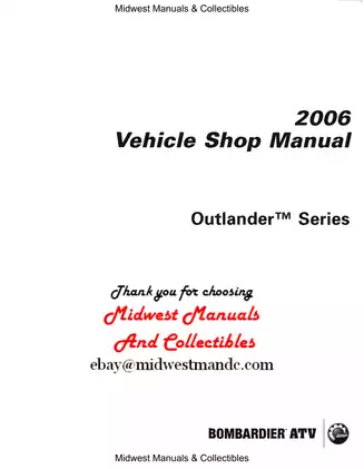 2006-2008 Bombardier Can-Am Outlander 400, Outlander 800 ATV shop manual Preview image 2