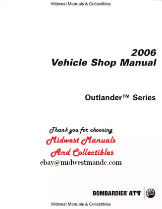 2006 Bombardier Outlander ATV Repair Manual - Complete Service Guide Preview image 2