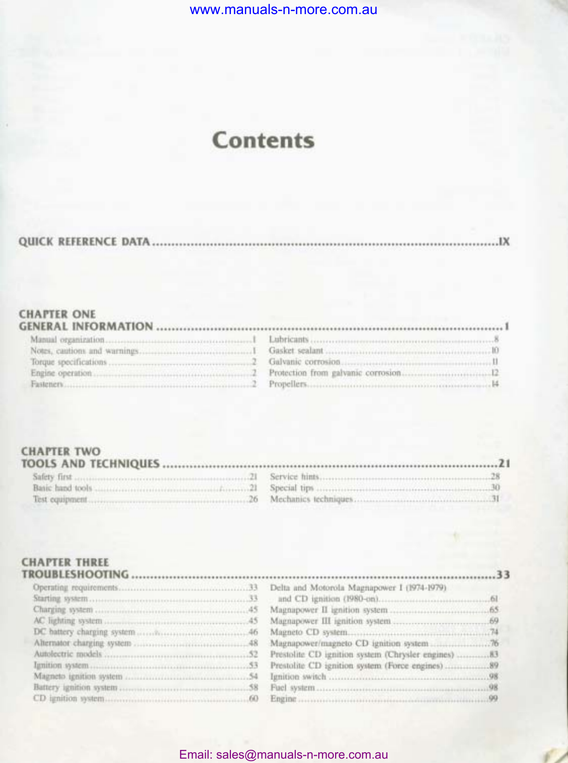 1966-1984 Chrysler 3.5 hp - 140 hp outboard motor service manual Preview image 2