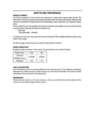 2005 Yamaha 9.9c, 15c outboard motor service manual Preview image 3