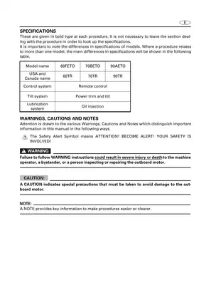 Yamaha Outboard Service Manual - 60C, 70C, 90C (2003 Edition) Preview image 4