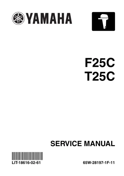 Preview: 2003–2005 Yamaha F25C & T25C Outboard Service Manual (P/N LIT-18616-02–61)